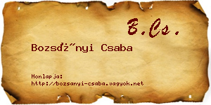 Bozsányi Csaba névjegykártya