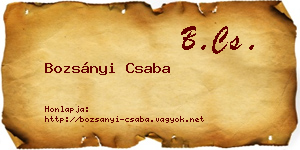 Bozsányi Csaba névjegykártya